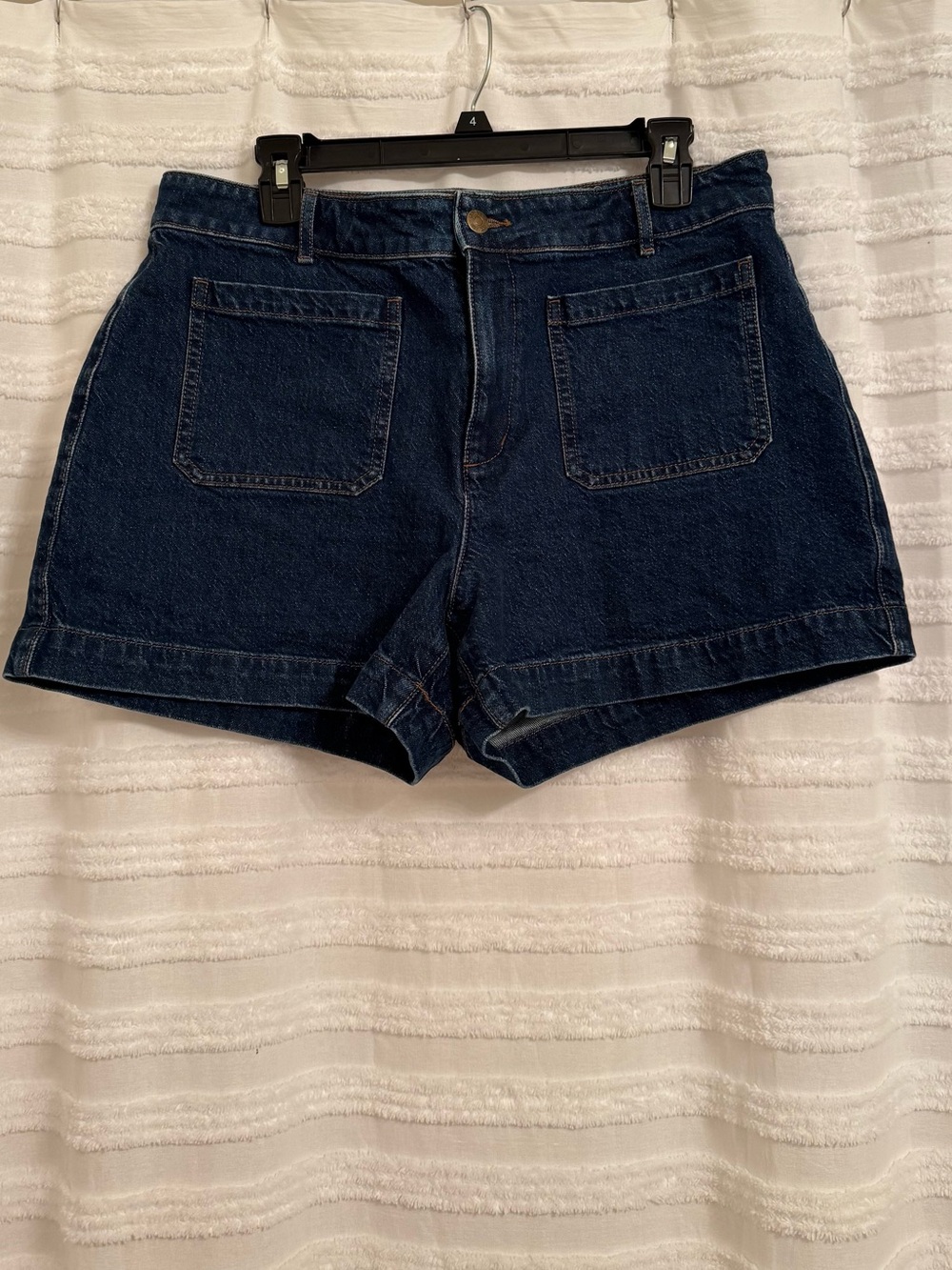 LOFT Dark Blue Denim High-Rise Jean Shorts